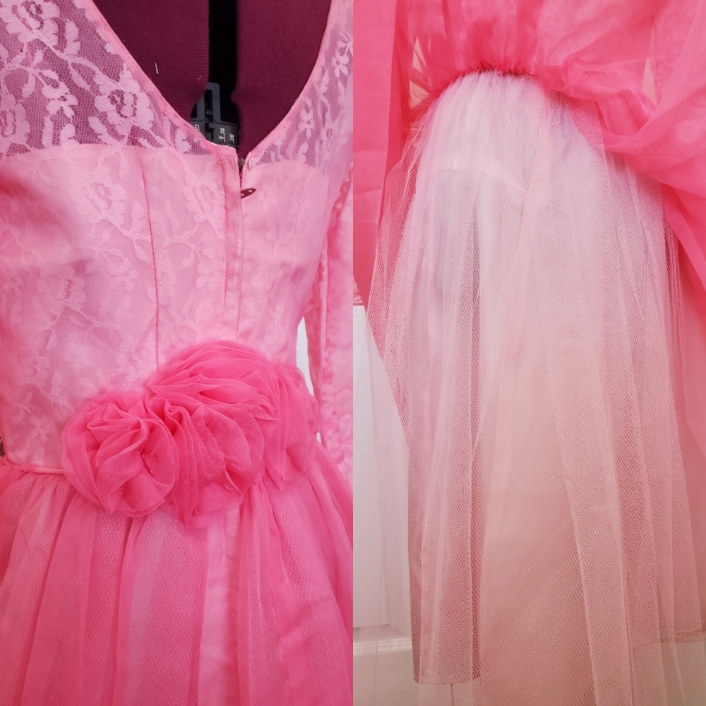 Vintage Pink Prom Dress - Picture 2 of 3
